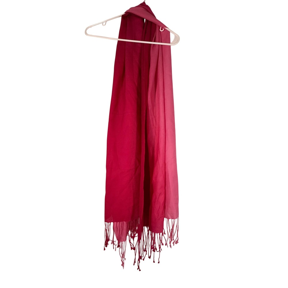 Captiva by Balbianello Pink Ombre Modal Scarf Fringe Tassel Wrap Pink Gradient